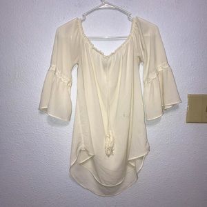 Créme off the shoulder blouse (offers welcomed)